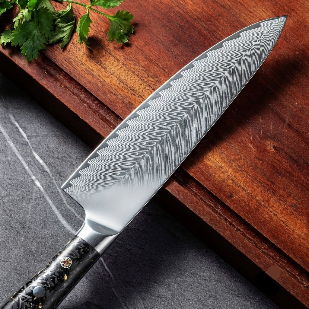 Couteau Chef 20 cm Carbon Fiber Noir