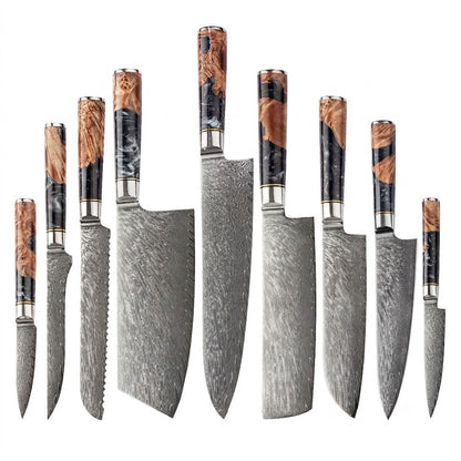 Coffret 9 couteaux Black Maple Burl