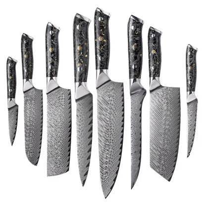 Coffret 7 couteaux Carbon Fiber Noir