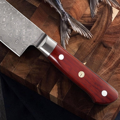Nakiri 17 cm Damascus — Sandalwood