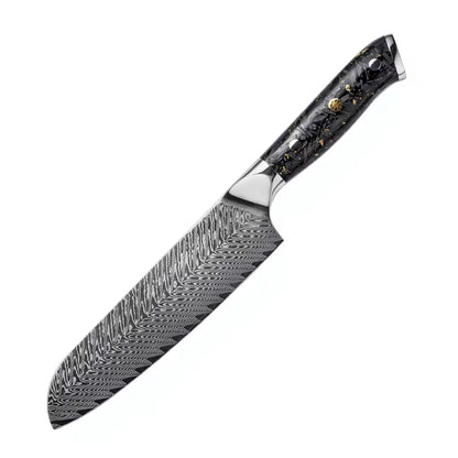 Couteau Santoku 17 cm Carbon Fiber Noir