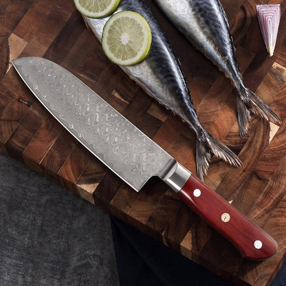 Santoku 17 cm Damascus — Sandalwood