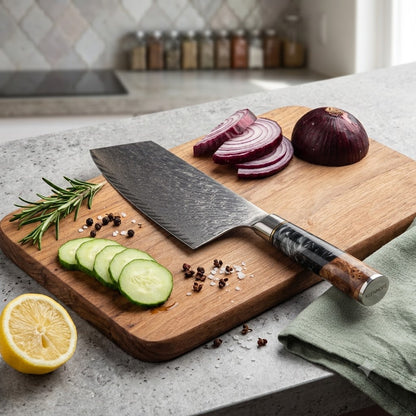 Couteau Cleaver 20 cm Black Maple Burl