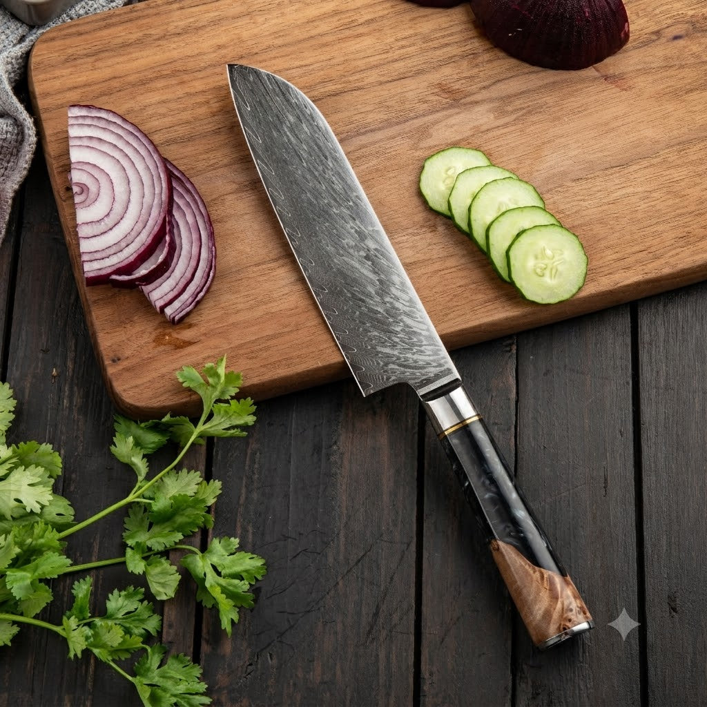 Santoku 19 cm — Black Maple Burl