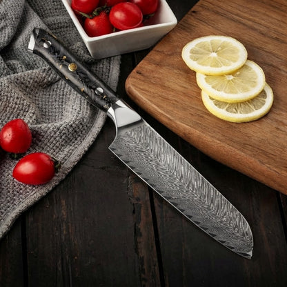 Couteau Santoku 17 cm Carbon Fiber Noir